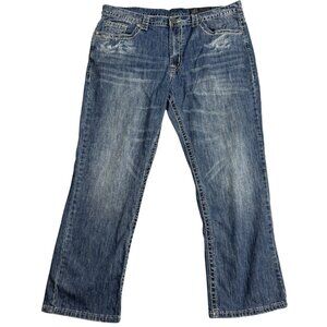 Axel Mens Blue Denim Relaxed Fit Straight Leg Jeans Mid Rise Size W38XL30